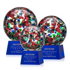 Fantasia Blue on Robson Base Spheres Glass Award - Modern Awards