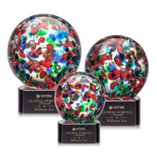Fantasia Black on Paragon Base Spheres Glass Award - Modern Awards