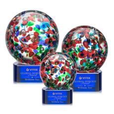 Fantasia Blue on Paragon Base Spheres Glass Award - Corporate Awards