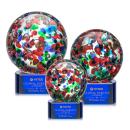 Fantasia Blue on Paragon Base Spheres Glass Award