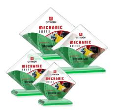 Griffith Full Color Green Crystal Award - Full Color Awards