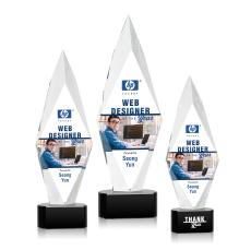 Manilow Full Color Black on Paragon Base Crystal Award - Crystal Awards