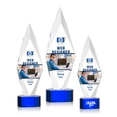 Manilow Full Color Blue on Paragon Base Crystal Award - Full Color Awards