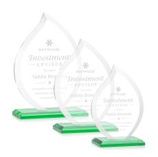 Nestor Green Flame Crystal Award - Glass Awards