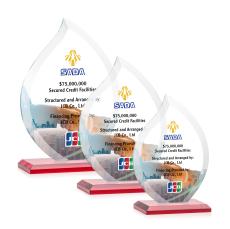 Nestor Full Color Red Flame Crystal Award - Glass Awards