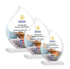Nestor Full Color White Flame Crystal Award - Crystal Flame Awards