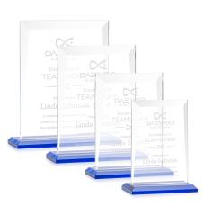 Sullivan Blue Rectangle Crystal Award - Glass Awards