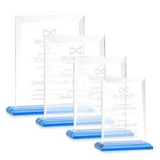Sullivan Sky Blue Rectangle Crystal Award - Crystal Awards