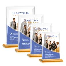 Sullivan Full Color Amber Rectangle Crystal Award - Colored Crystal