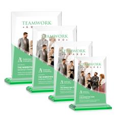 Sullivan Full Color Green Rectangle Crystal Award - Crystal Awards