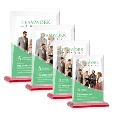 Sullivan Full Color Red Rectangle Crystal Award - Red Crystal Awards