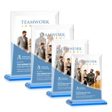 Sullivan Full Color Sky Blue Rectangle Crystal Award - Crystal Awards