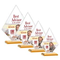 Rideau Full Color Amber Crystal Award - Full Color Awards
