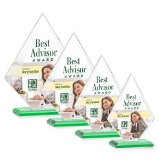 Rideau Full Color Green Crystal Award - Full Color Awards