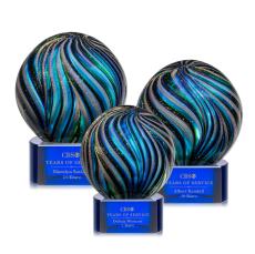Malton Blue on Paragon Base Spheres Glass Award - Modern Awards