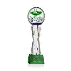 Aquarius Green on Grafton Base Spheres Glass Award - Modern Awards