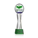 Aquarius Green on Grafton Base Spheres Glass Award