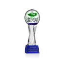 Aquarius Blue on Grafton Base Spheres Glass Award