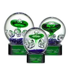 Aquarius Green on Paragon Base Spheres Glass Award - Modern Awards