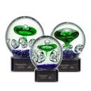 Aquarius Black on Paragon Base Spheres Glass Award