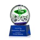 Aquarius Blue on Robson Base Spheres Glass Award