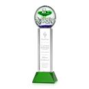 Aquarius Green on Stowe Base Spheres Glass Award