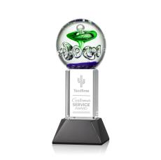 Aquarius Black on Stowe Base Spheres Glass Award - Glass Awards
