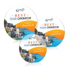 Polaris Full Color Gold Circle Acrylic Award - Full Color Awards