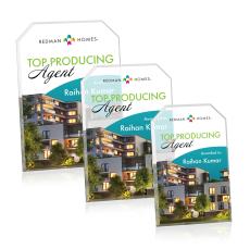 Polaris Clipped Full Color Gold Rectangle Acrylic Award - Full Color Awards