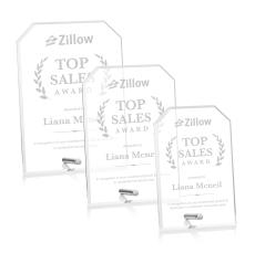 Polaris Clipped Silver Rectangle Acrylic Award - Acrylic Awards