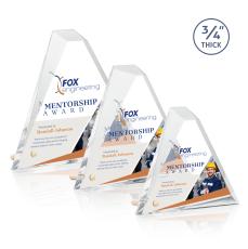 Glenrock Full Color Gold Pyramid Acrylic Award - Corporate Awards