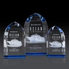Strobel Arch & Crescent (3D) Crystal Award - 3D Laser Engraved