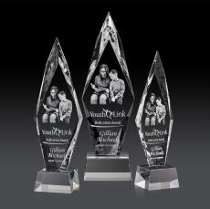 Manilow Clear on Robson Base (3D) Crystal Award - Corporate Awards