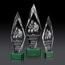 Manilow Green on Paragon Base (3D) Crystal Award