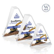 Mosaic Triangle Full Color Gold Pyramid Acrylic Award - Full Color Awards
