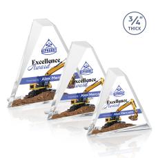Mosaic Triangle Full Color Silver Pyramid Acrylic Award - Acrylic Awards