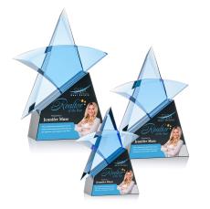 Benita Full Color Black Star Crystal Award - Service Awards