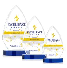 Idaho Full Color Blue Arch & Crescent Crystal Award - Corporate Awards