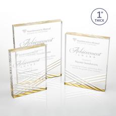 Chestham Gold Rectangle Acrylic Award - Corporate Awards