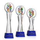 Galileo Blue on Grafton Base Spheres Glass Award