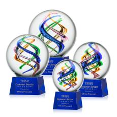 Galileo Blue on Robson Base Spheres Glass Award - Modern Awards