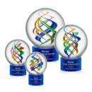 Galileo Blue on Marvel Base Spheres Glass Award