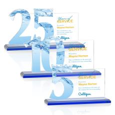 Hazelton Full Color Blue Crystal Award - Corporate Awards