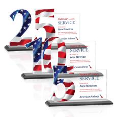 Hazelton Full Color Black Crystal Award - Corporate Awards