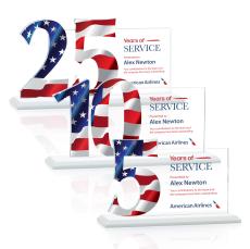 Hazelton Full Color White Crystal Award - Corporate Awards