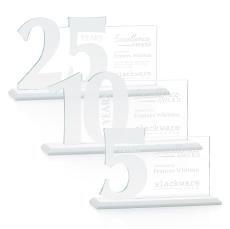 Hazelton White Number Crystal Award - Corporate Awards