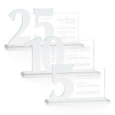 Hazelton Clear Number Crystal Award - Full Color Awards