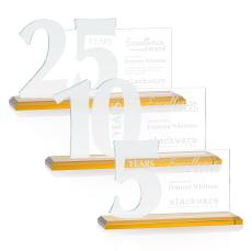 Hazelton Amber Number Crystal Award - Corporate Awards