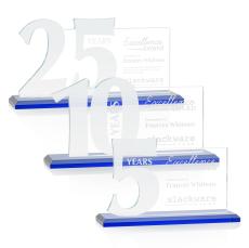 Hazelton Blue Number Crystal Award - Corporate Awards