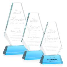 Kingsley Sky Blue on Newhaven Base Crystal Award - Corporate Awards